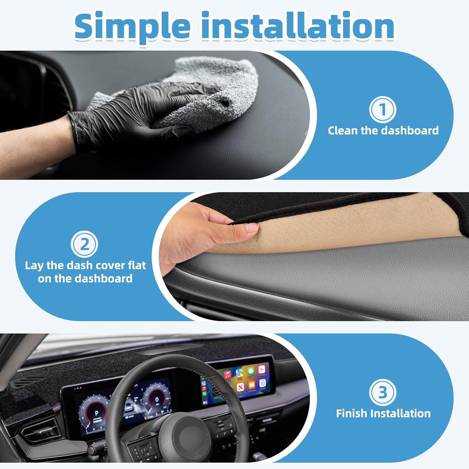 Dash Cover Mat for Nissan Kicks 2025 2026 Accessories Non-Slip Dashboard Cover Mat Sunshade UV Rays Protector Interior Accessories