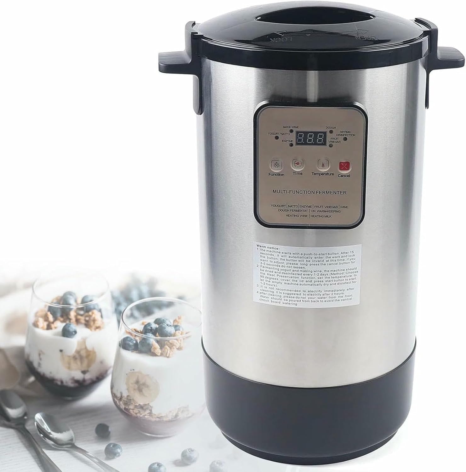 12L Yogurt Maker, Fermentation Machine with Timer Control, Automatic Yogurt Fermenter Maker Machine, for Home Organic Yogurt, Cheese, Fruit Wine~/