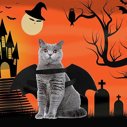 Miniatura 6 de ZIRURUTON Disfraz de Halloween para perro, disfraz genial para mascota, alas de murciélago luminosas, disfraz de cosplay para fiesta temática de