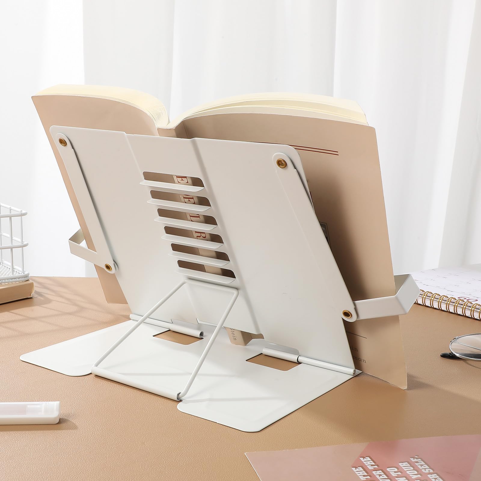Support de Lecture Réglable pour Table Compact et Pliable Accessoire Polyvalent pour Tablettes et Manuels Support Portable et Gain de Place