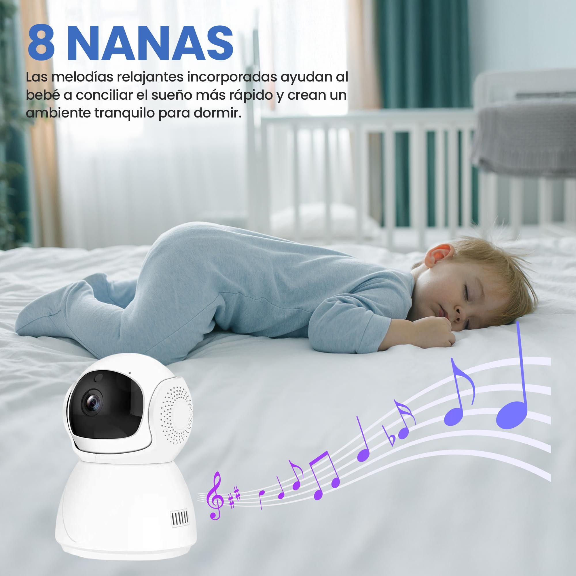 Extralink Vigilabebés con cámara sin wifi – Monitor de bebé con pantalla de 5 pulgadas, visión nocturna, audio de 2 vías, control de temperatura VOX y control de temperatura, función FHSS 2,4 GHz