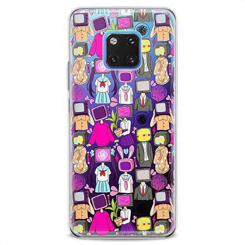 Miniatura 5 de Cavka Funda de repuesto de TPU para Huawei Mate 40 P50 P30 P20 P10 Plus 20X Nova 8 Pro Linda Slim Fit Print TV Head Robots Silicona Ansiedad Claro