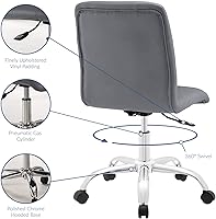 Vista 10 de Modway Prim Silla de oficina giratoria sin brazos con respaldo medio acanalado en gris