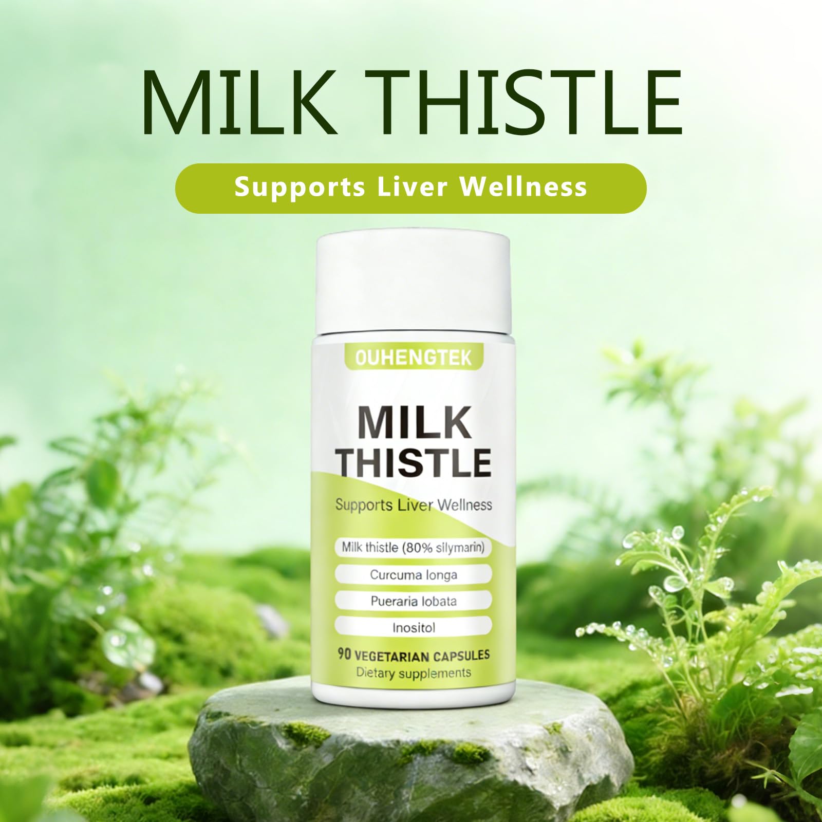 Milk Thistle Extract 80% Silymarin Capsules, 300mg Milk Thistle Liver Detox & Digestive Support Supplement, Antioxidant for Liver Cleanse, 90 Capsules — Amazon image 3