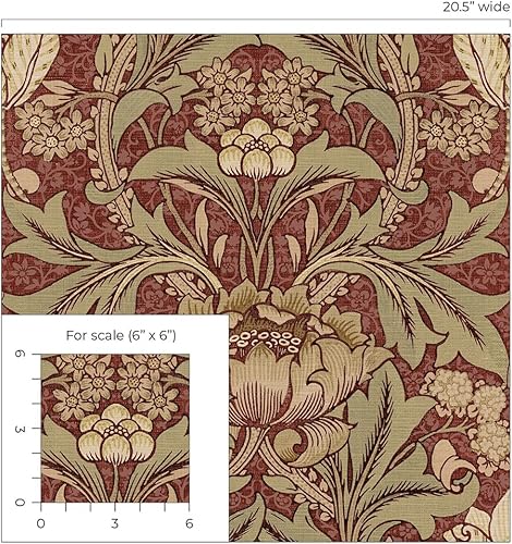 Miniatura 9 de NextWall Papel tapiz floral de Acanthus (arcilla roja y liquen)