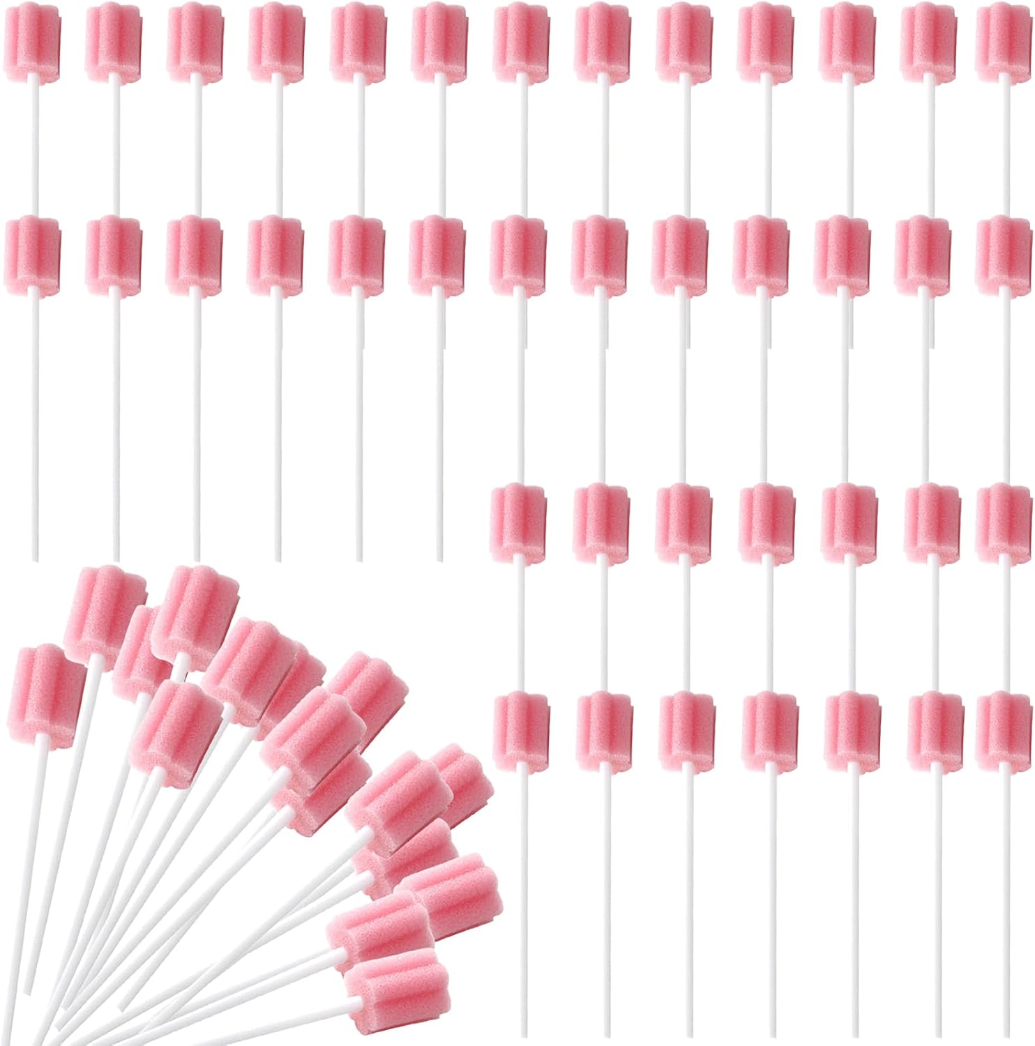 KMZ 100pcs Disposable Oral Swabs Mouth Cleaning Sponge Swab Oral Care