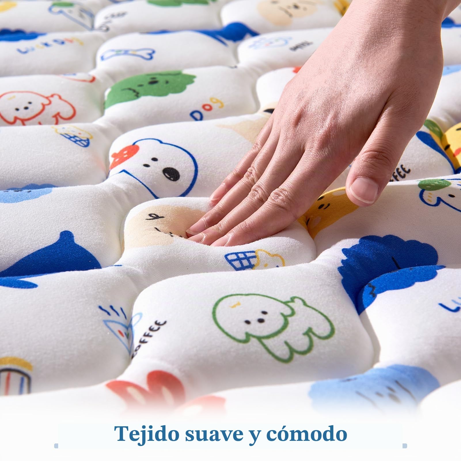 Alfombra para gatear para bebé, grande, 150 x 180 cm, plegable y antideslizante para interior y exterior, ideal como alfombra de juegos para niños y bebés, multicolor y fácil de transportar