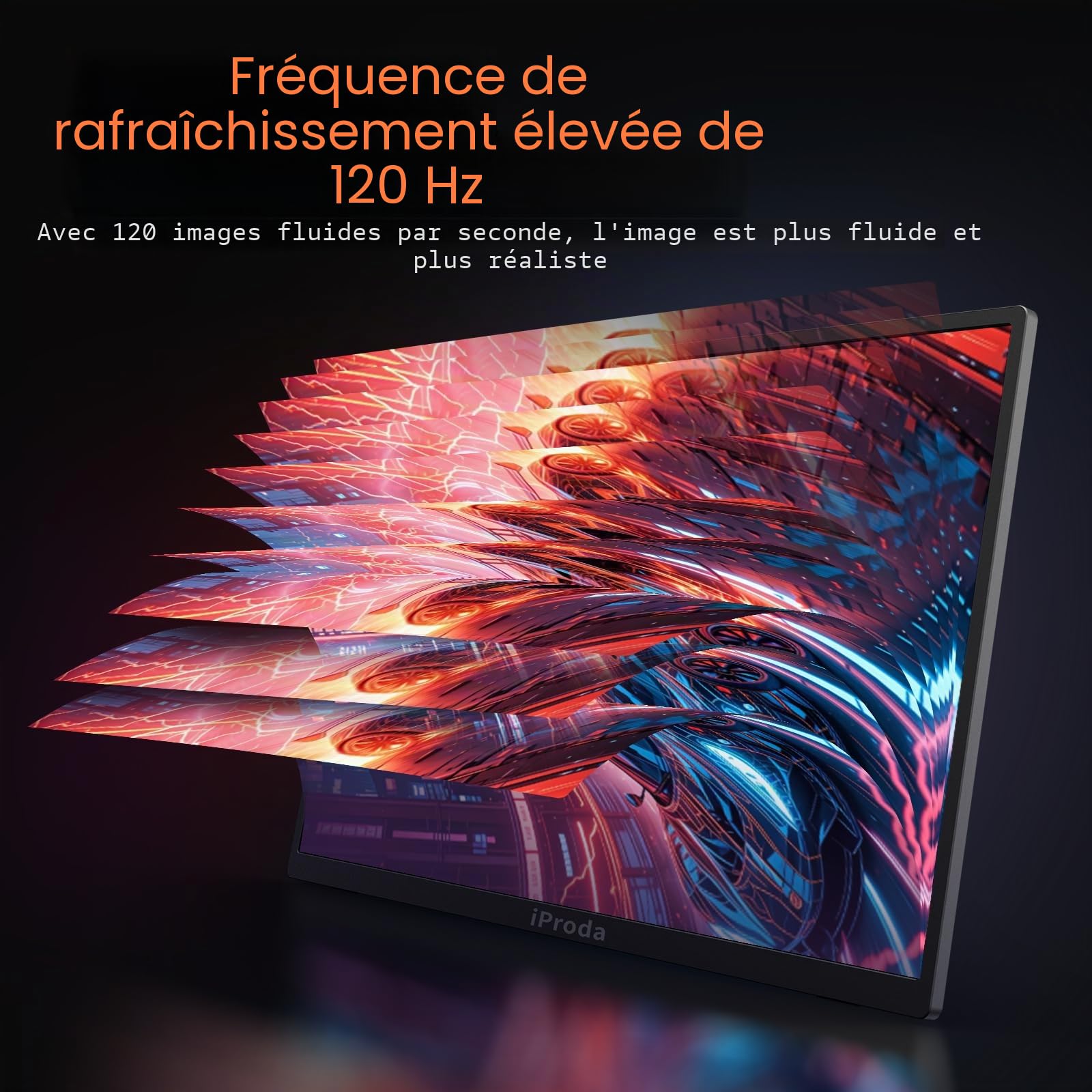 Moniteur de Jeu Portable 18,5 Pouces, 120 Hz, Full HD 1080p, USB-C et Mini HDMI, 100% sRGB, VESA 75 x 75, écran Externe pour Ordinateur portable/PC/PS4/PS5/Switch/Xbox