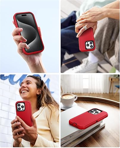 Miniatura 5 de Jelanry Funda para iPhone 15 Pro Max, resistente y resistente de doble capa de protección con puerto antipolvo, arañazos, a prueba de golpes, funda
