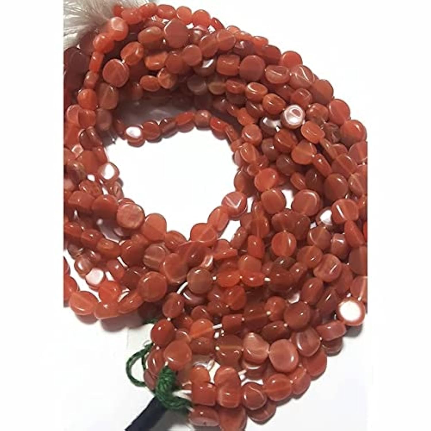 Perles pierre de lune orange 4mm naturelles percées pour éviter la casse lors du montage