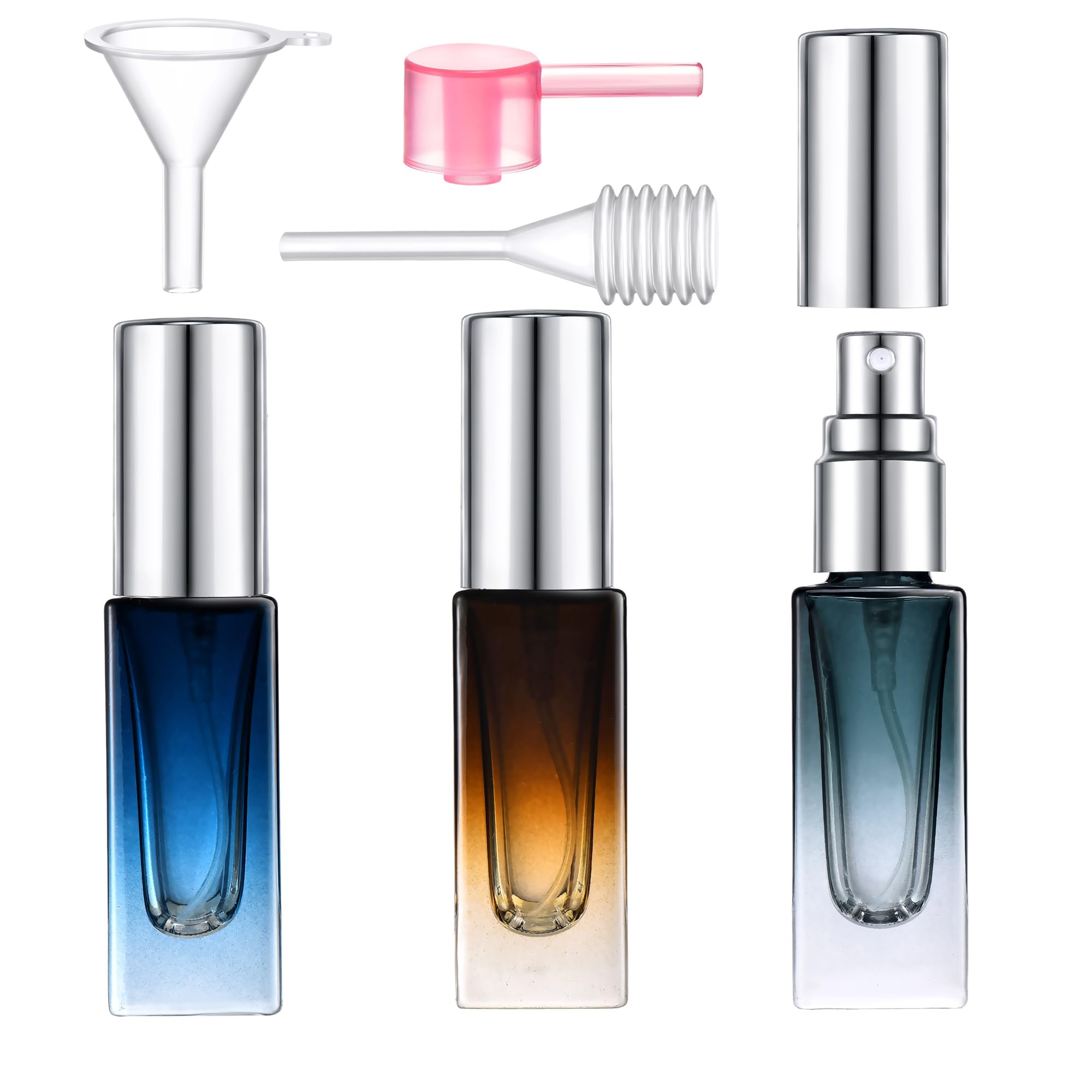 Yikimyfo Mini Perfume Spray Bottle, 3 Pcs 5ML Travel Size Refillable Glass Perfume Bottle Leakproof & Portable Perfume Atomizer Cologne Travel Bottle Fine Mist Atomizer