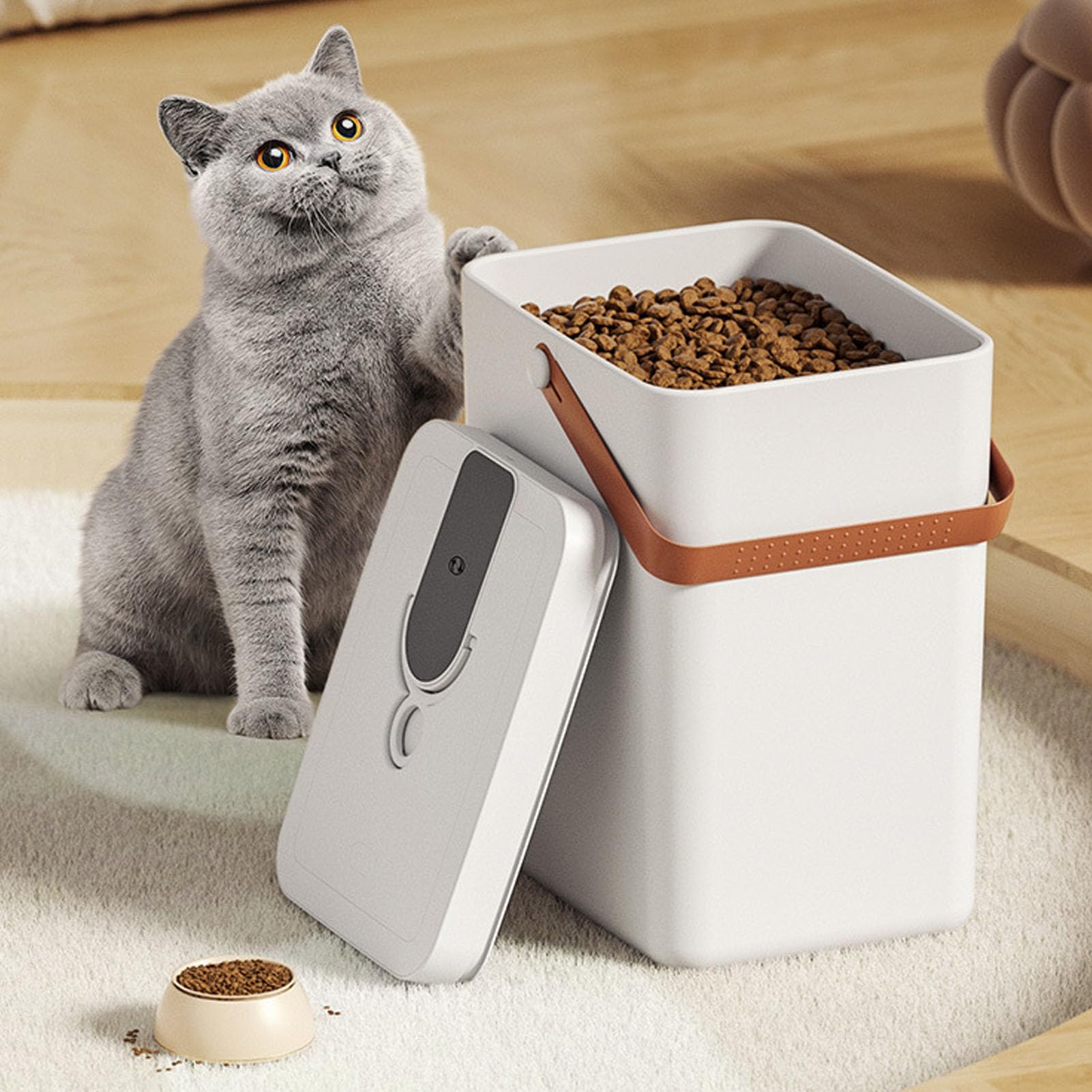 Topiky Contenedor de Almacenamiento de Alimentos para Mascotas Sellado Al Vacío de Gran Capacidad de 13L para Cubo Hermético de Comida para Gatos