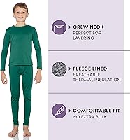 Vista 2 de Rocky Ropa interior térmica para niños, ropa interior larga para niños, capa base para clima frío/esquí Jade