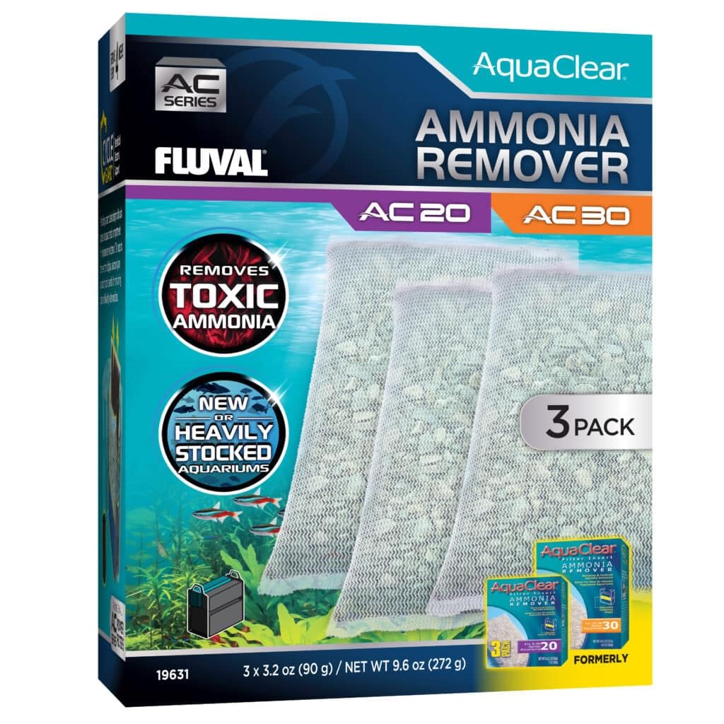 Fluval Ammonia Remover for AC20/AC30 Power Filter, 9.6 oz / 272 g, 3 Pack