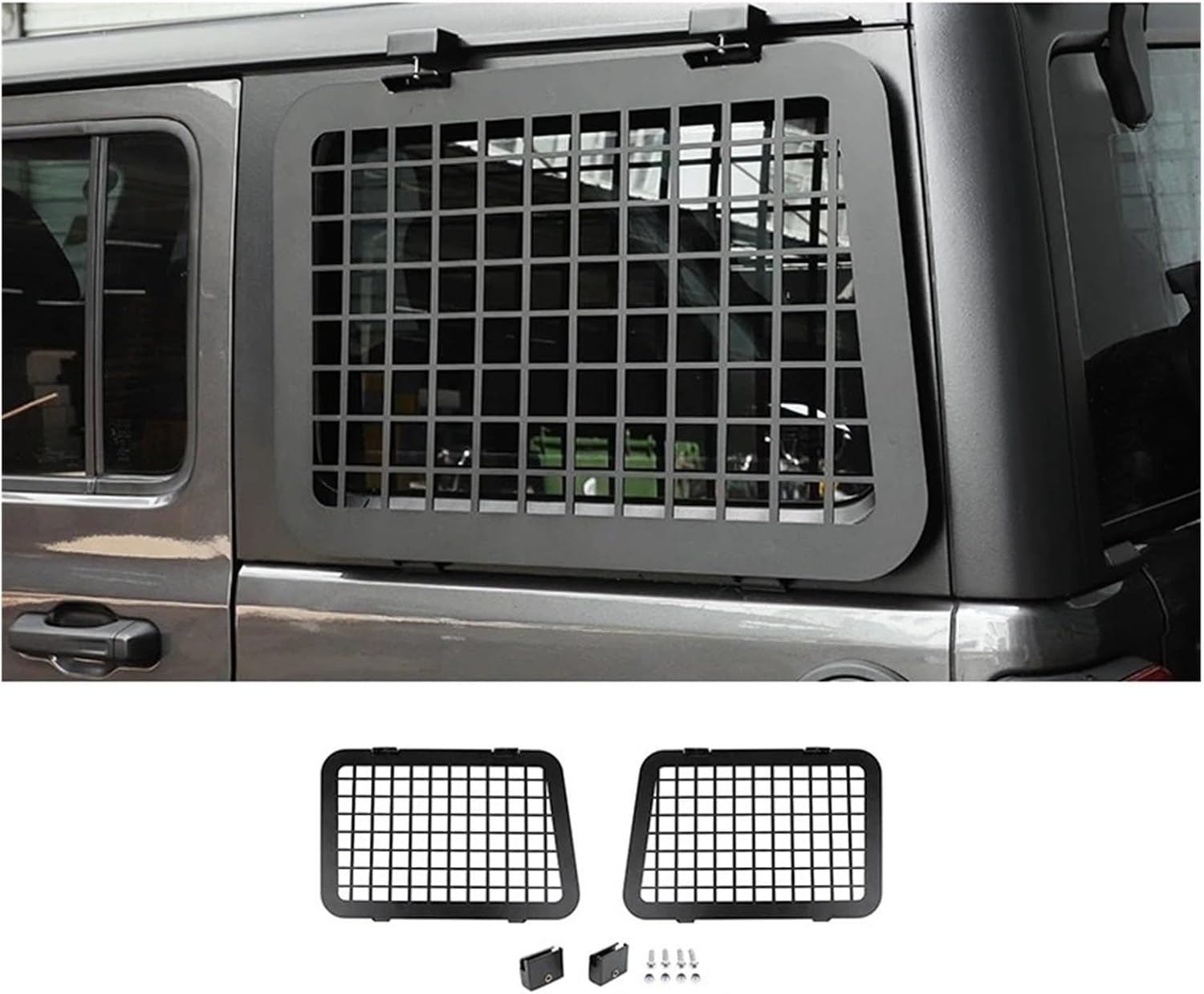 Car Rear Door Window Glass Armor Protective Decoration Frames Cover Compatible for Jeep Wrangler JL 2018-2022 Exterior Accessories