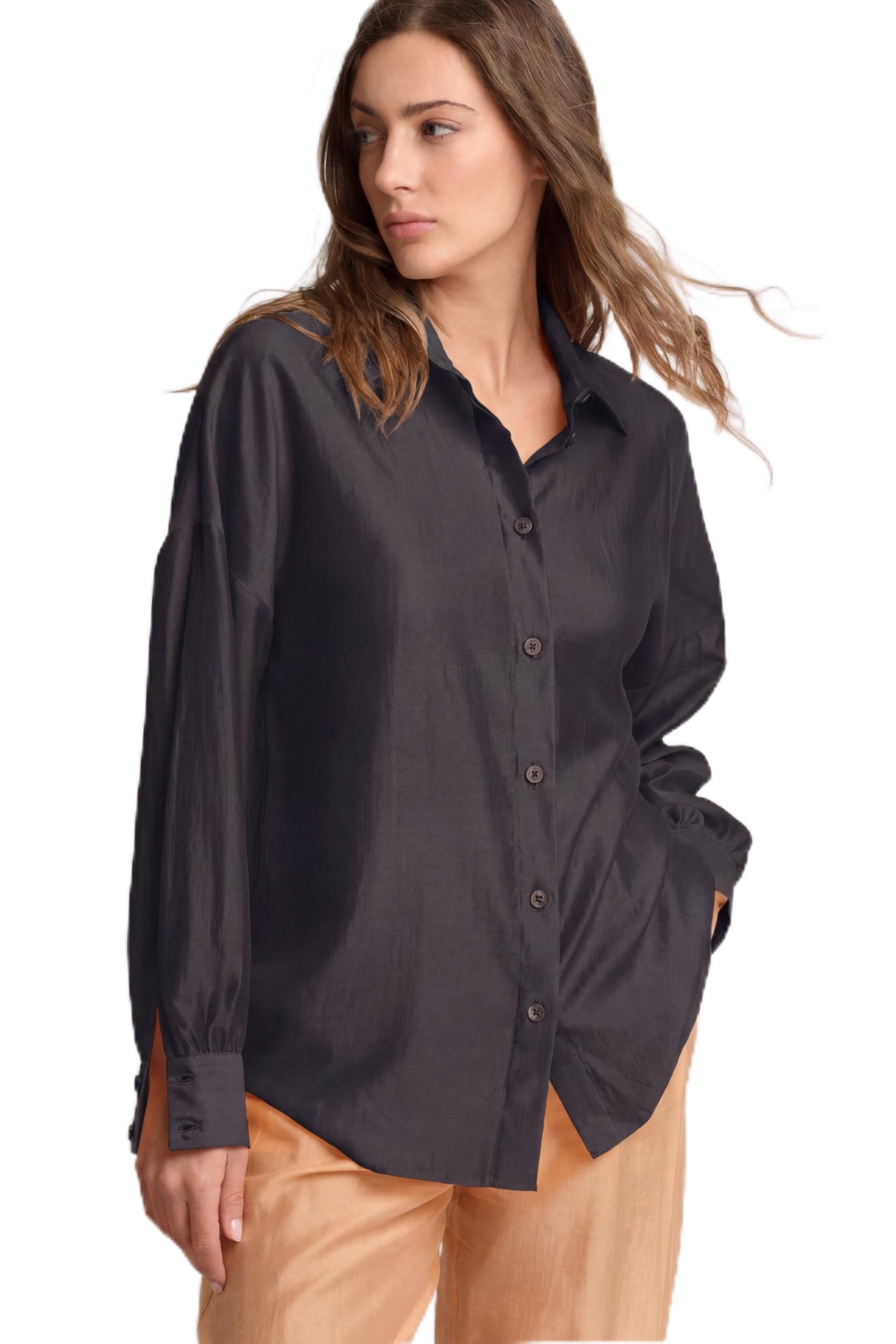 Kocca - Elegantes Damenhemd, minimalistischer Stil, einfarbig, Hemdkragen, Modell: P26PCM8648ABUN3599