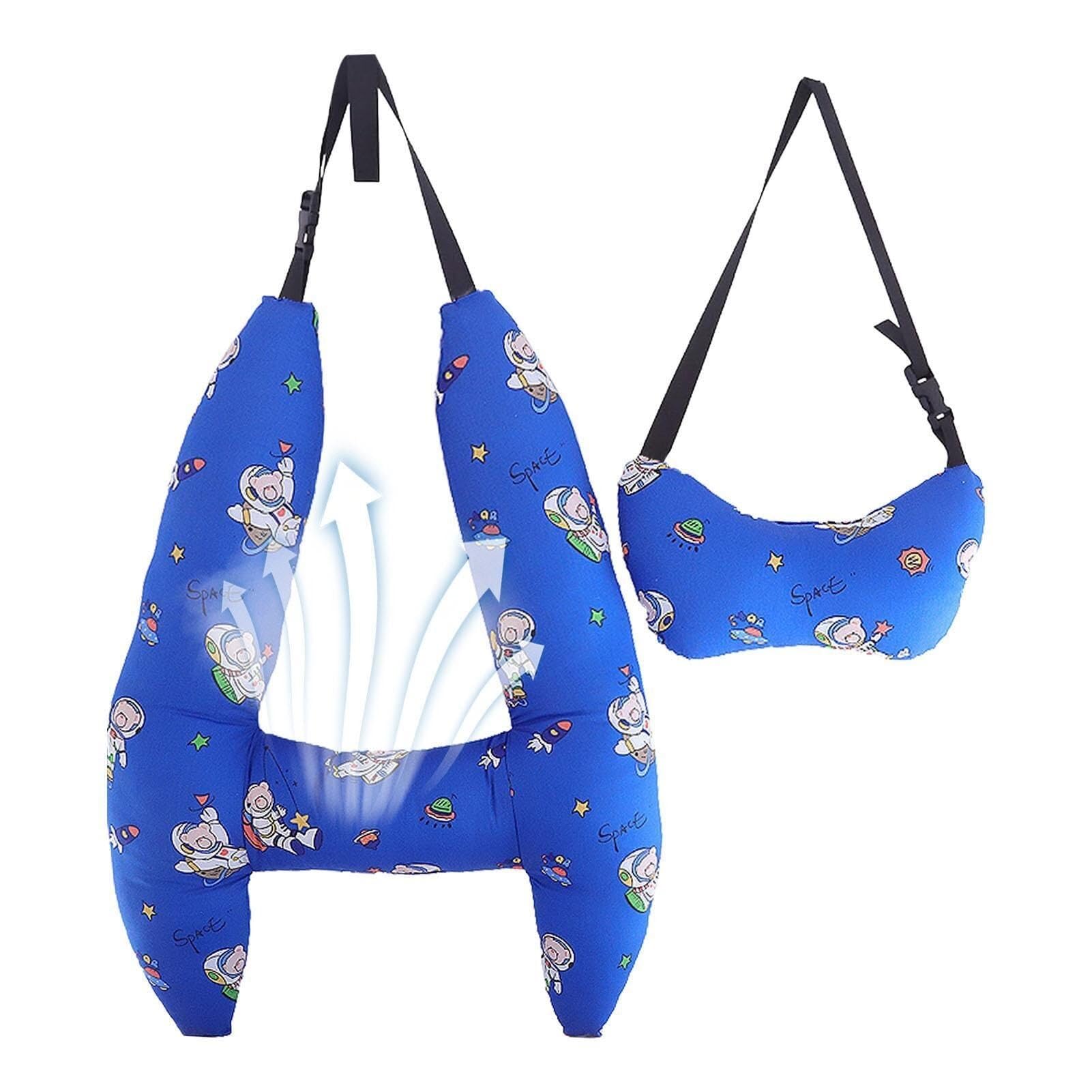 Cuscino da viaggio for auto, cuscino for sedile posteriore in stile H con personaggio dei cartoni animati, comodo poggiatesta for adulti e bambini in movimento(A)
