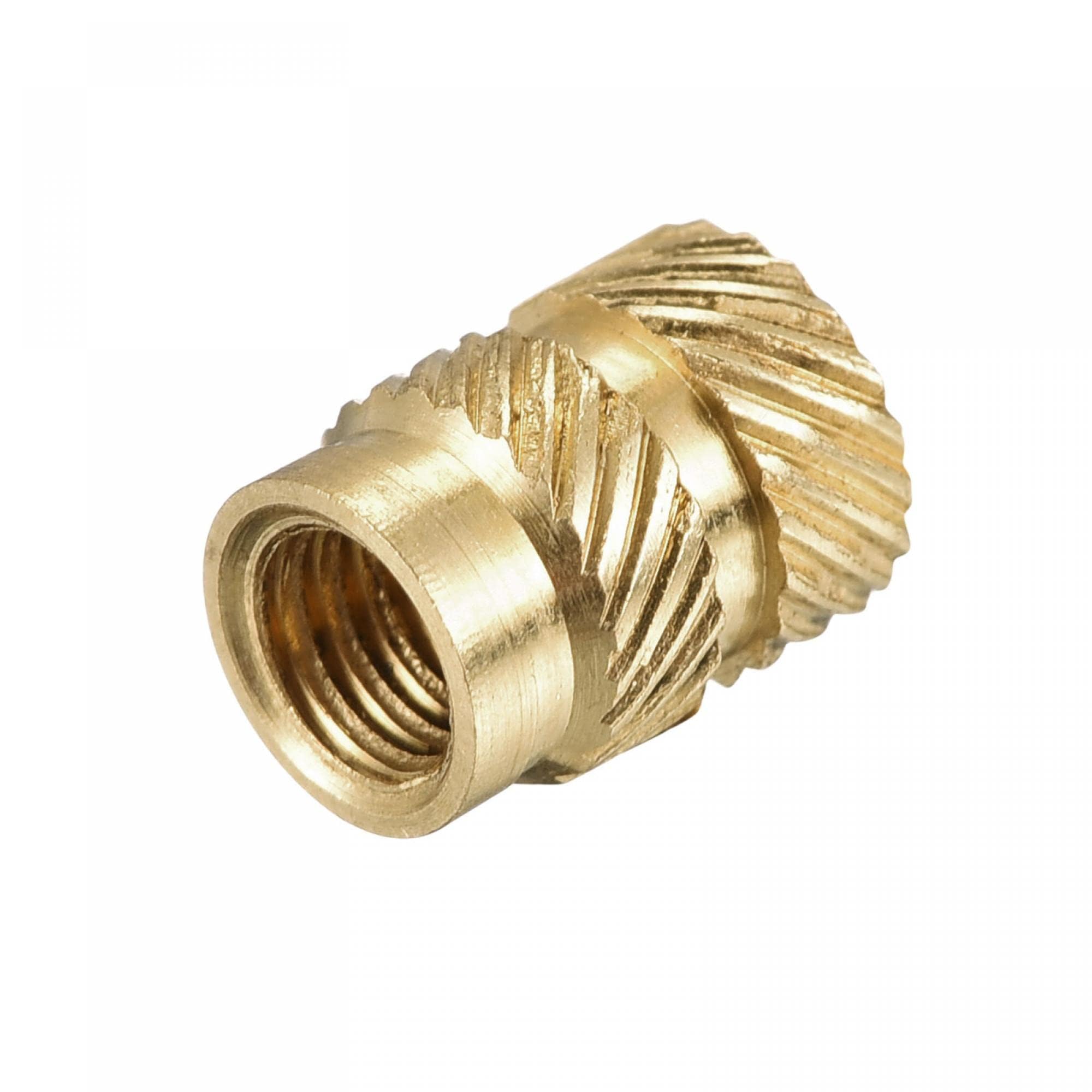 TOP-VIGOR 60Pcs M4 Threaded Knurled Insert Nuts, M4 x 8mm x 6mm OD 3D Printing Brass Nuts