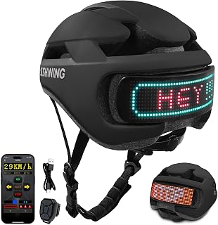JDBMAOYE Smart Bike Helmet with LED Lights & App Display - CPSC Certified for Adults Teens Cycling Scooter Skateboard