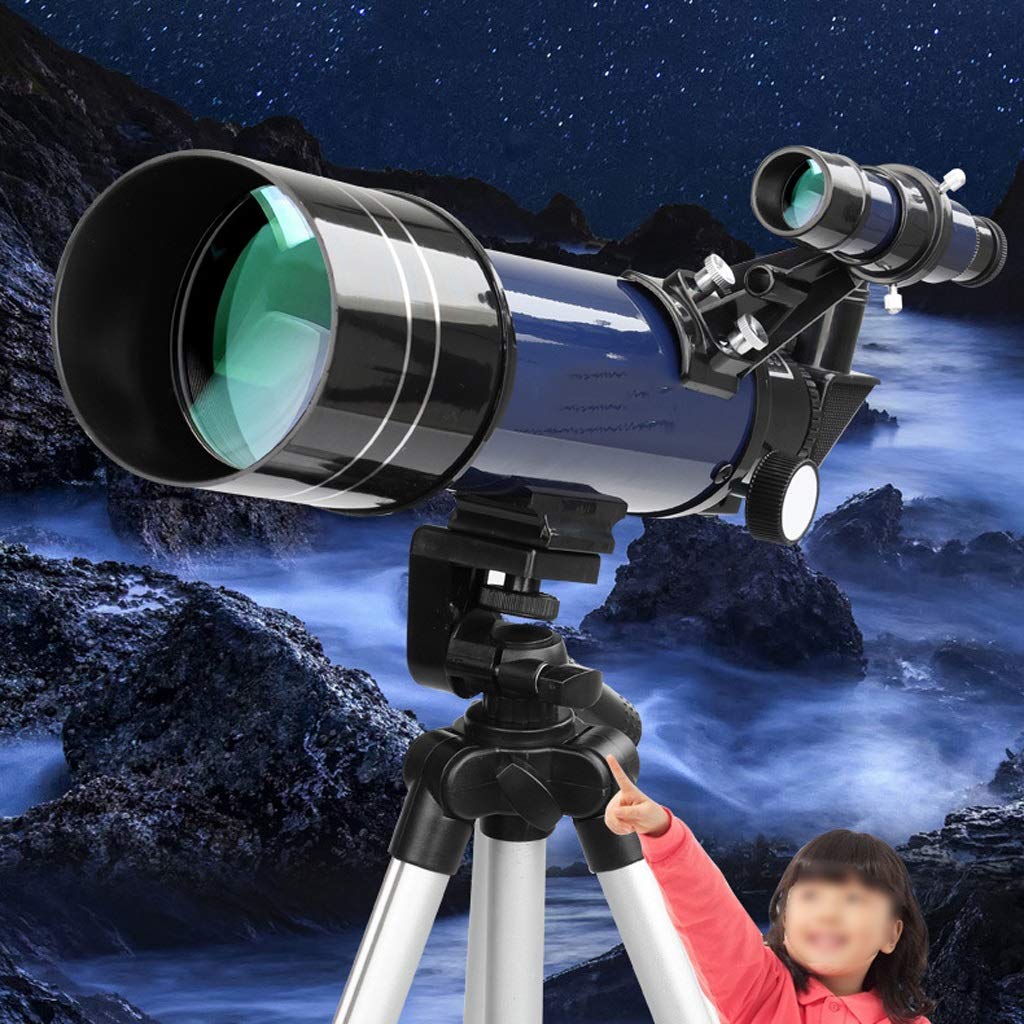 Apertura de 70 mm para niños, Montura AZ de 400 mm, Ideal para observar la Luna y los Planetas. Portátil con Mochila y trípode para niños y Principiantes.