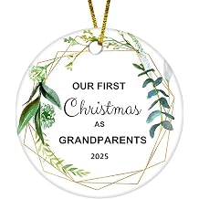 JUPPE Our First Christmas As Grandparents Ornament 2025, New Grandma & Grandpa Gifts Romantic Ideas Gifts for New Grandparents Grandpa5t 2025