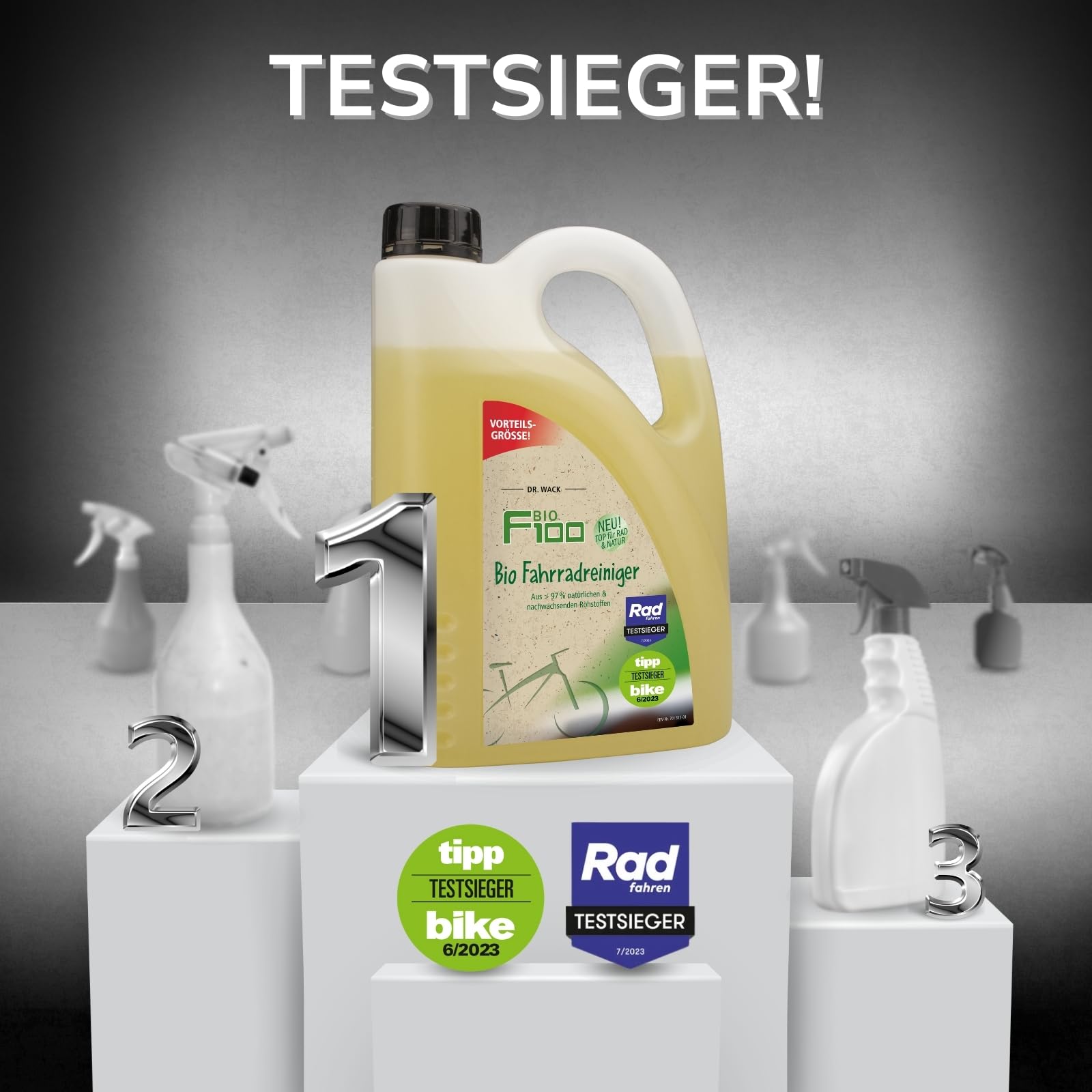 DR. WACK - F100 Bio Fahrradreiniger 2 Liter - Reinigungsmittel für das gesamte Fahrrad - Bio Fahrradpflegemittel - Reinigungsspray biologisch abbaubar & materialschonend - Hochwertige Fahrradpflege