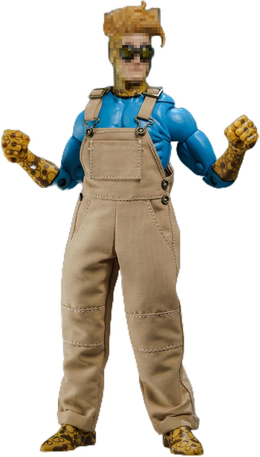 1/12 Scale Male Clothes,Men's Denim Overalls Pant Costume Clothing for 6inch Male Action Figure Body (Blue)