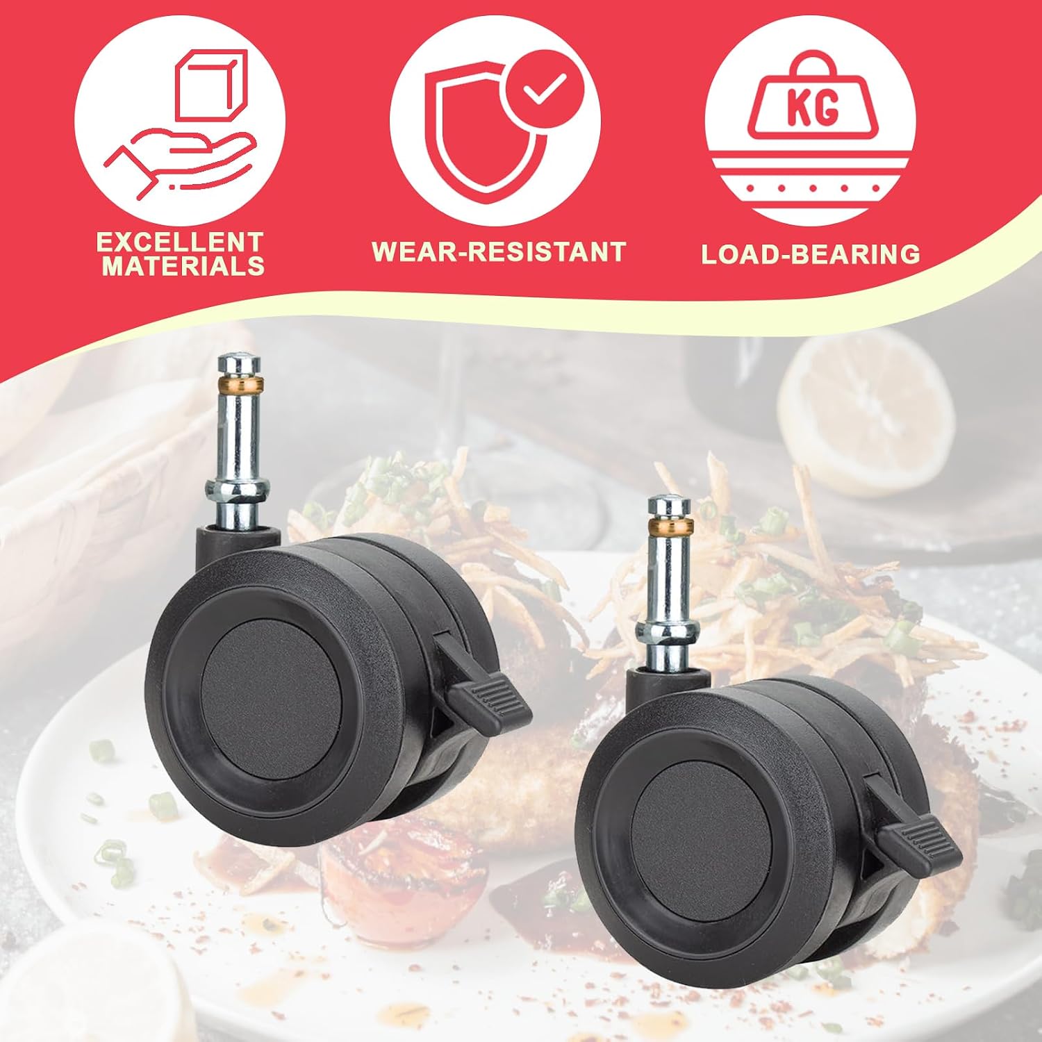 67067 Grill Wheels for Weber GS4 Genesis II S-310 S-315 E-210 E-310 E410 E610 SE-335 CE-310 SE330 Replacement Parts, Locking Casters for Weber Genesis 2 LX S-240 S-440 S-640 Replacement Wheels(2016+)