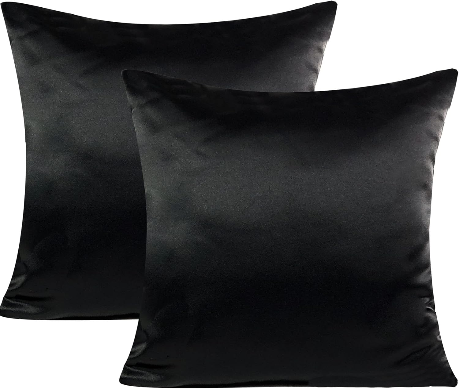 Craftbot Heavy Quality Satin Throw Pillow Covers Black