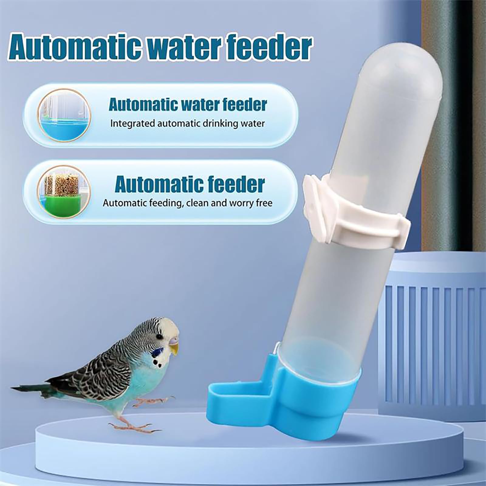 4 Pcs Bird Water Feeder, Budgie Water Dispenser with 20cm Brush - Image 4