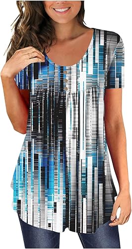 JEGULV Summer Clothes for Teen Girls Women's Basic Summer Round Neck Tops Short Sleeve Tee Plus Size Loose Tunic