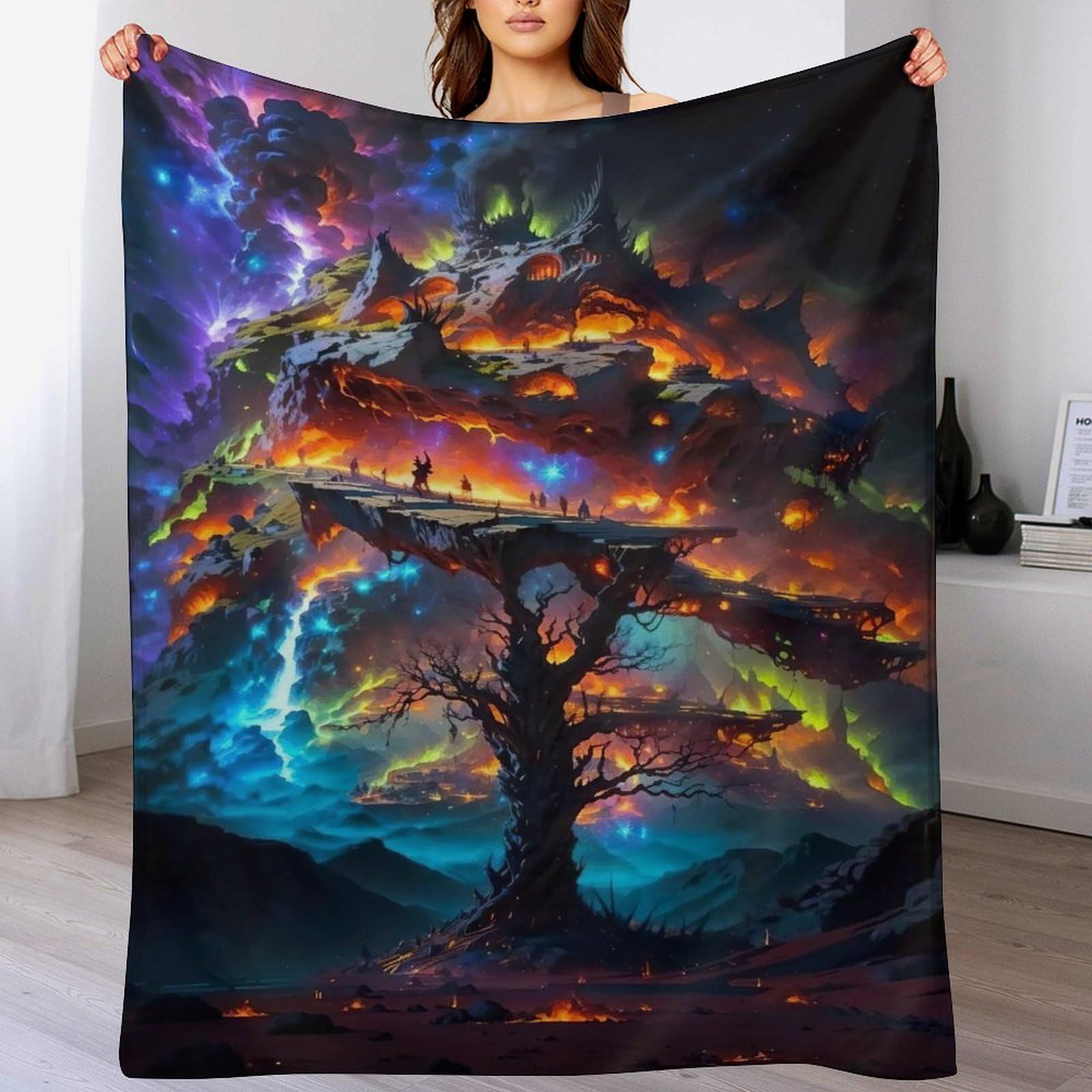 Couvre-lit arbre chaotique 3D idéal pour vos soirées cocooning sur le canapé