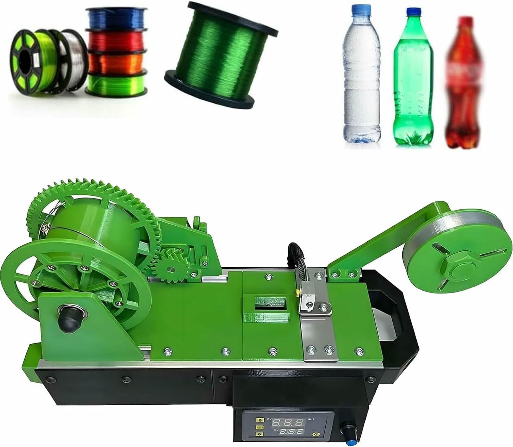 Recycleur de bouteilles PET pour filament 3D avec extrudeuse de bureau 300°C