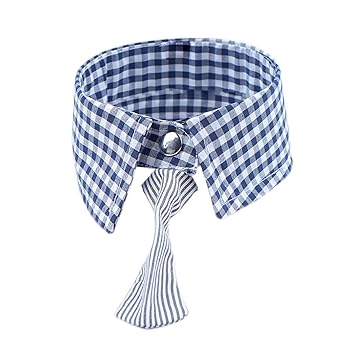 Emily Pets Small Dogs Collar Attachment Bows Ties for Puppies Cats Wedding Birthday Party Collars Bowties Sliding Bows Neckties Grooming Accessories Costumes(L,Blue-White)
