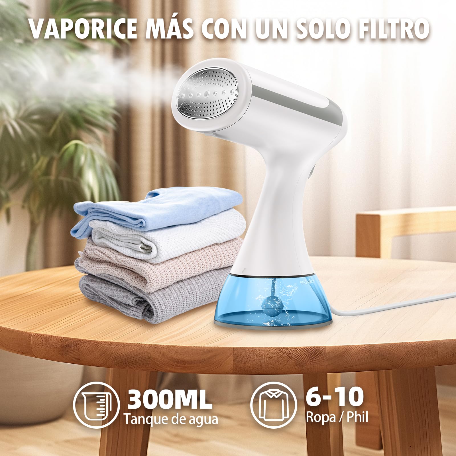 Plancha Vertical Vapor, 1500W Plancha Vapor Vertical con Tanque de Agua 300ml, Calentamiento Rápido de 30 Segundos, Plancha de Viaje, para El Hogar, La Oficina
