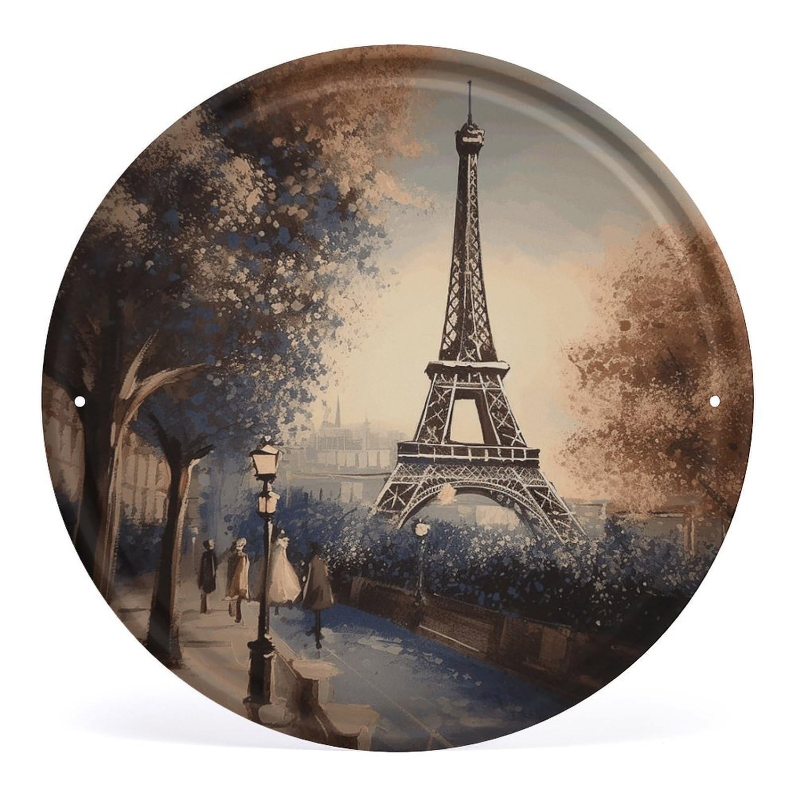 Adorno de hierro de la Torre Eiffel circular para transformar paredes vacías y aburridas