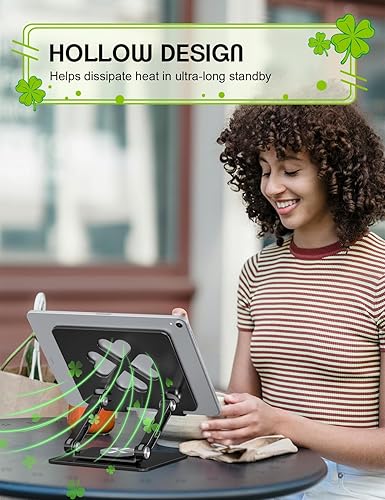 Miniatura 2 de Soporte para tablet para iPad, soporte de escritorio de aluminio giratorio de 360, soporte de escritorio ajustable y plegable compatible con iPad