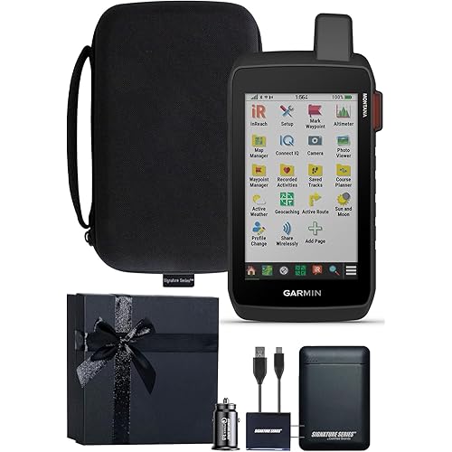 Garmin Montana 760i Rugged GPS Handheld Navigator | inReach for SOS & 2-Way Texting, 5” Touchscreen, Camera, Satellite Imagery, Mapping for Roads or Trails | Signature Series Gift Bundle