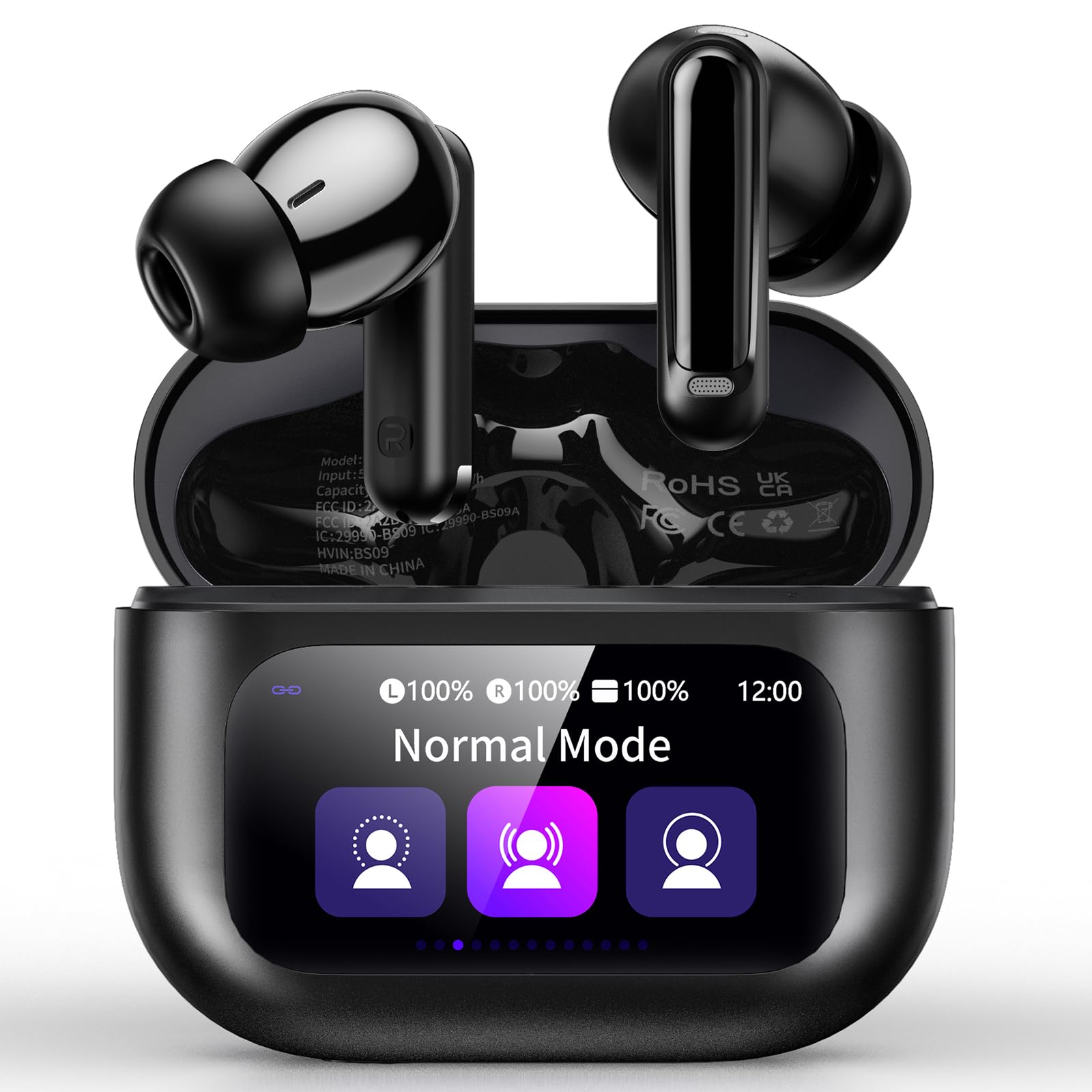 2026 Wireless Earbuds, Bluetooth 5.4 Headphones In Ear with Multifunctional Touch Screen, 48H HiFi Stereo Ear Buds with ANC/ENC Noise Cancelling/Transparency Mode, 5 EQ Modes, IPX7 Earphones for Sport
