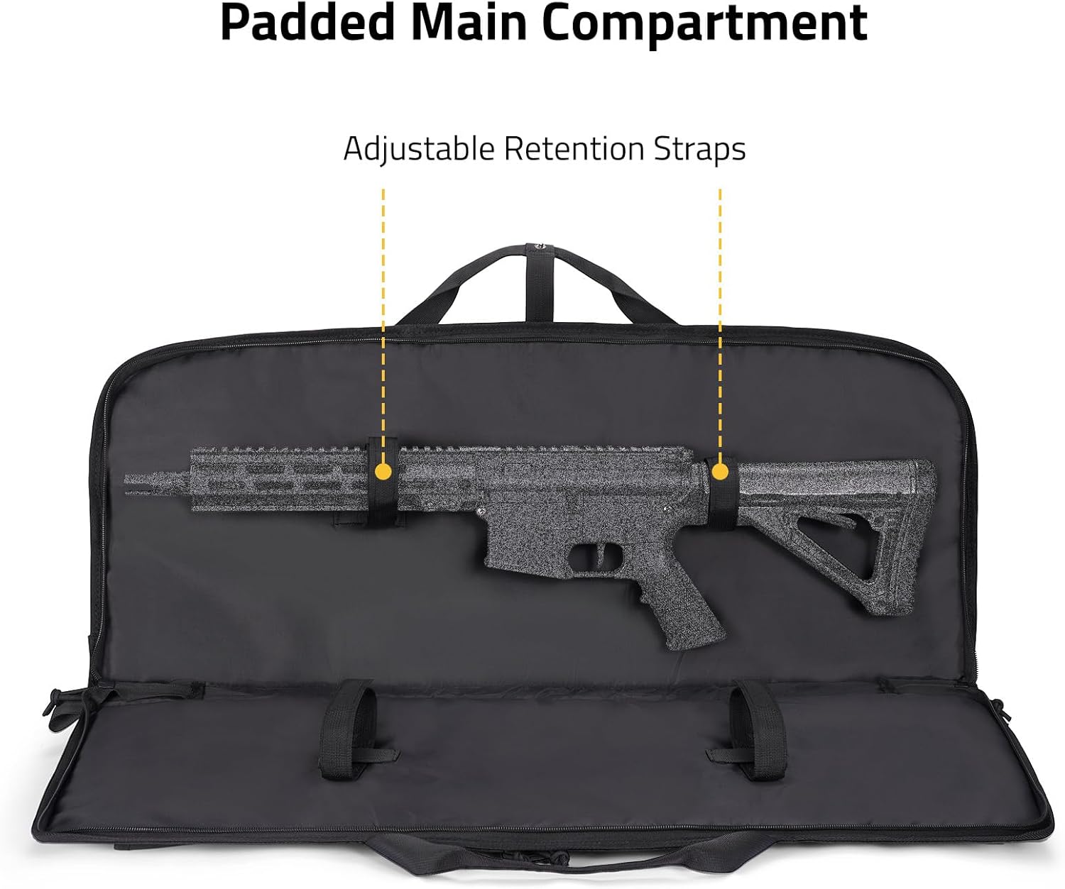 CVLIFE 32" Soft Rifle Case Ar Pistol Case Gun Case Gun Bag Shotgun Case Sbr Bag Rifle Bag, Sbr Case Ar Pistol Bag with Lockable Zipper for Outdoor Hunting Shooting, Black - Image 3