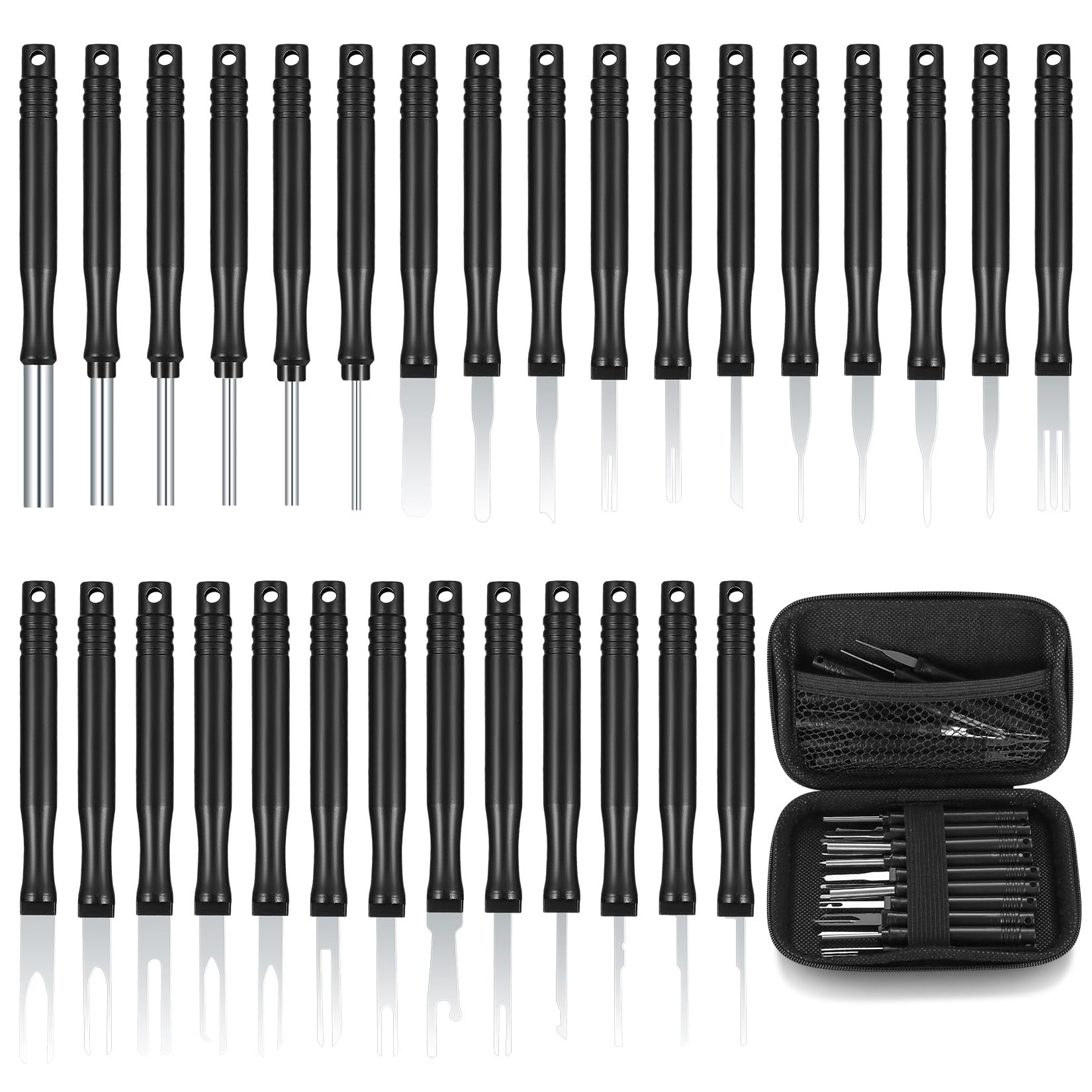 30 Pz Strumenti di Rimozione Terminale, Pins Rimozione per Auto Elettrico Connettore a Crimpare, Connettore per Terminale Elettrico Rimuovi Kit per Auto, Kit di Strumenti per Rimozione Terminali