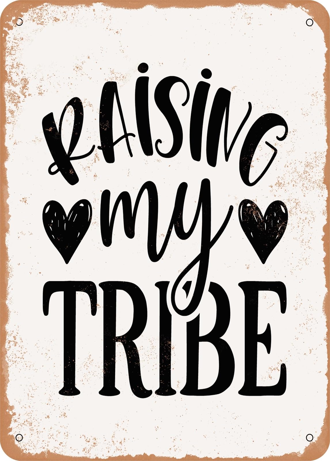 Metal Sign - Raising My Crew - 2 - Vintage Rusty Look home decor