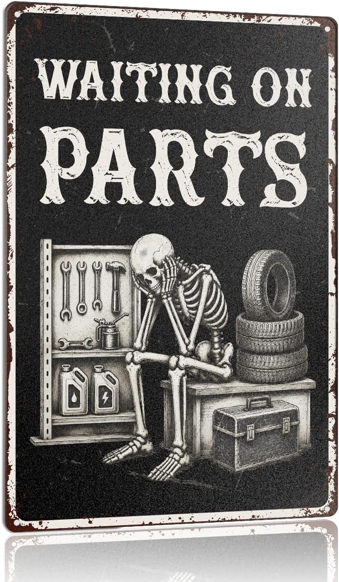 Vintage Dad Garage Man Cave Workshop Metal Sign Decor, 12x8 Inch, No One