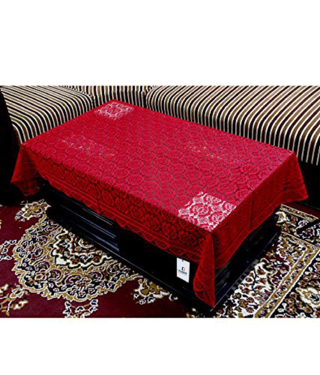 Kuber Industries Exclusive Table Cloth|Cotton Center Table cover|Table Sheet for dining, Party, Events|Finest Cotton & Washable|Indoor and Outdoor Use 60 x 40 (Maroon) (B0C58R2LSK) Amazon Price History, Amazon Price Tracker