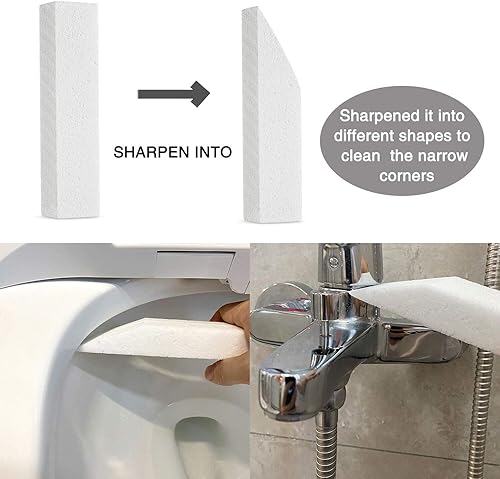 Miniatura 5 de Paquete de 6 cepillos limpios de piedra pómez para inodoro quitar anillos de agua dura acumulación de calcio y óxido adecuados para limpiar inodoro