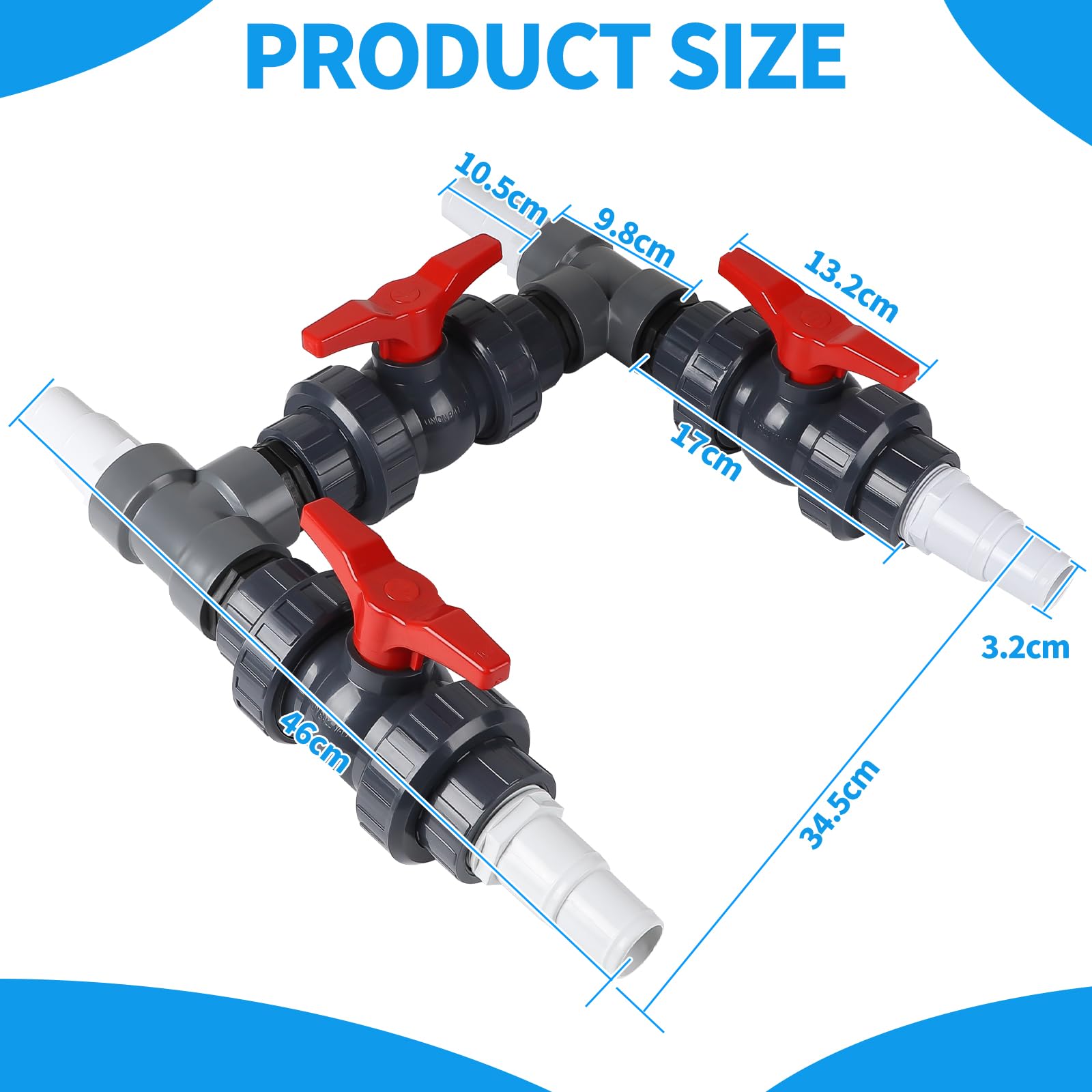 SWAWIS Bypass Pool Set Ø 50 mm Wärmepumpe Pool Anschluss-Set Poolheizung Wärmepumpe Solar Heizung Pool Bypass, Steuerung der Wasserzufuhr für eine optimale Temperaturregulierung