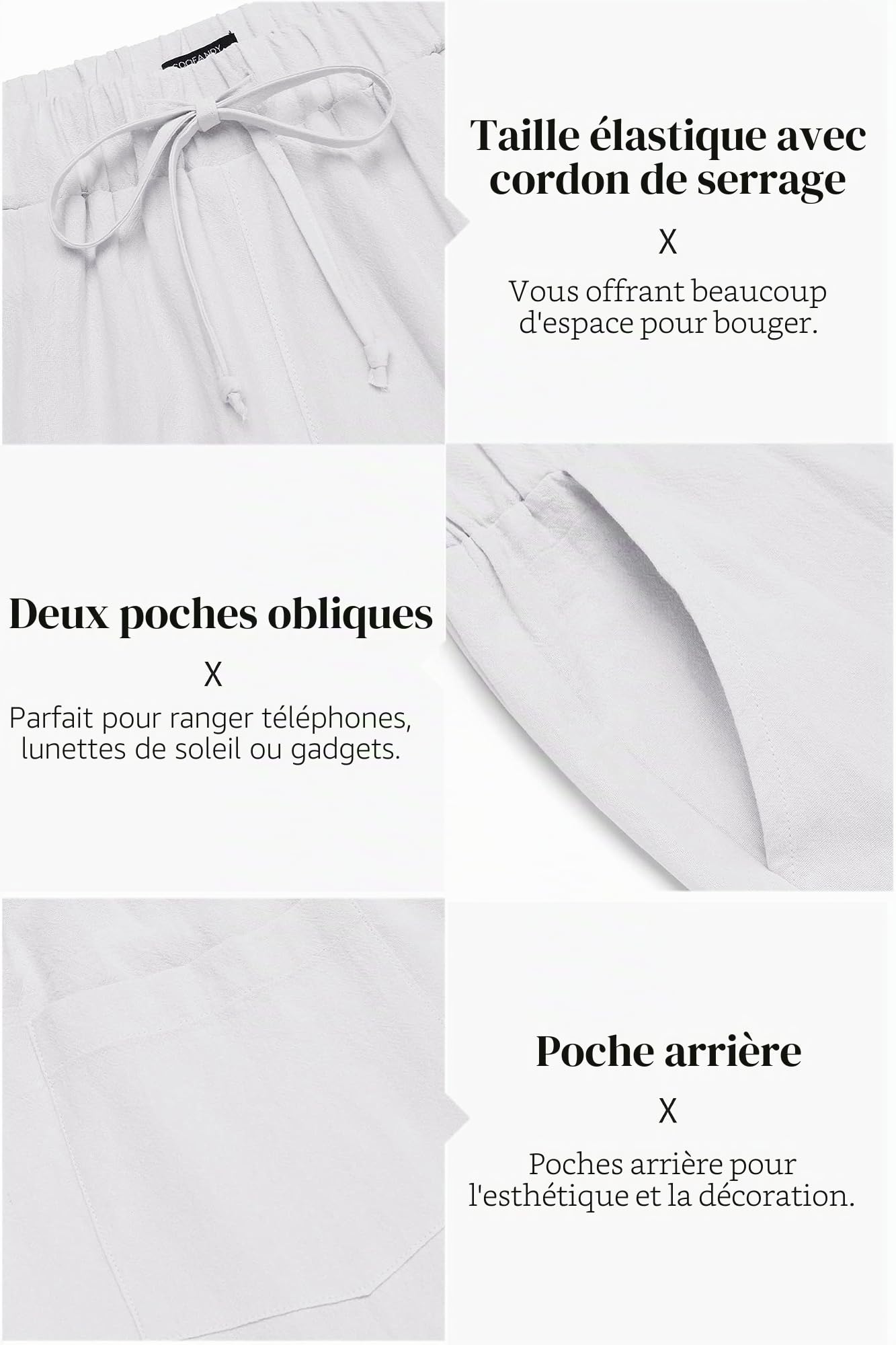 COOFANDY Ensemble 2 pièces en coton et lin pour homme - Chemise Henley décontractée à manches longues - Pantalon de plage avec poches - Tenue d'été de yoga