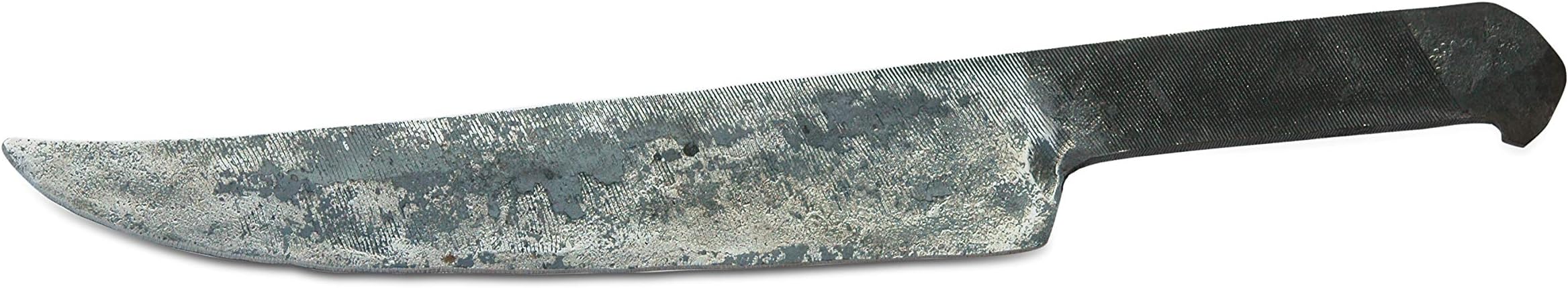 Tribute to Vintage Art of Blacksmithing. Forged in Fire from Steel File : 13" Carbon Steel Knife for Hunters, Chefs. Professionally Sharpened in USA.