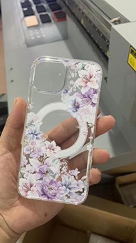 Miniatura 9 de Funda Magsafe para iPhone 1212 Pro, diseño floral delgado lindo a prueba de golpes duro PC+TPU parachoques flor mujeres cubierta magnética