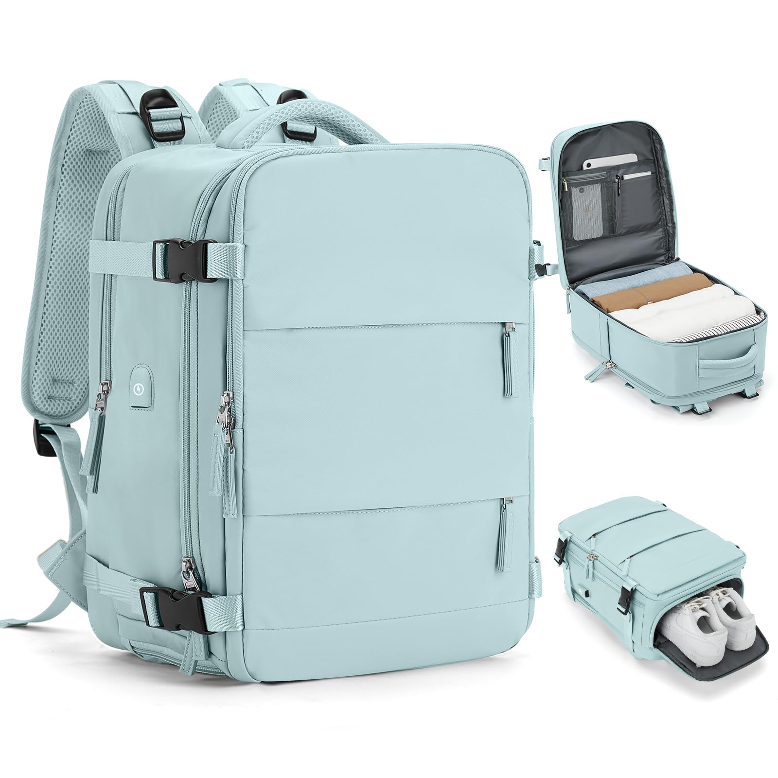 HPLQQ Zaino Bagaglio a Mano Borse da Cabina per Ryanair 40x20x25 Zaino Aereo Zaino da Viaggio donna, Borsa da Viaggio aereo Impermeabile 14 Pollici Zaino Casual Porta PC